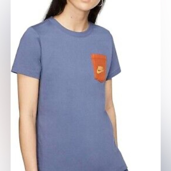 Nike Sports Icon Clash Tee Shirt Pocket Blue and Orange size Extra Large - Picture 1 of 12